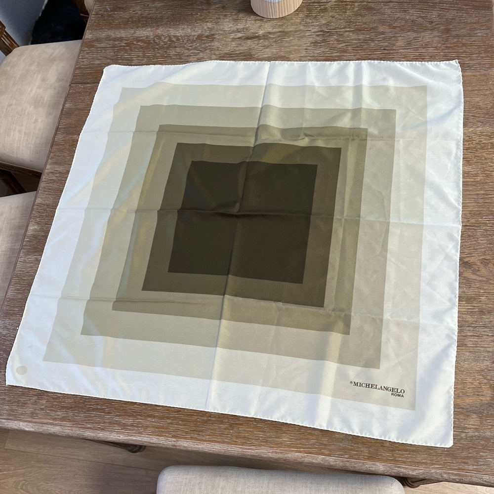 Michelangelo Romo Silk Scarf in Gradient Shades of Green